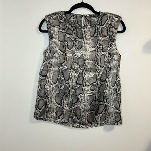 SHEIN snakeskin print satin grey blouse size XS